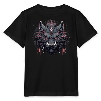 Mecha Tier Tiger Wolf Fuchs Drache Cyborg - Stanley/Stella Kinder T-Shirt MINI CREATOR  - Schwarz - Vorne - Mikhail (115cm)