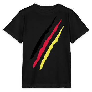 Scratches flag Germany - football, handball - Stanley/Stella MINI CREATOR Kids’ T-Shirt - black - Front - Mikhail (115cm)