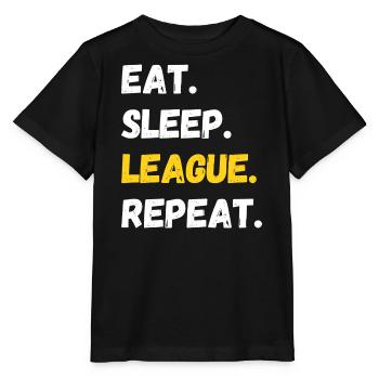 Eat Sleep League Repeat Gamer Quote - Stanley/Stella MINI CREATOR Kids’ T-Shirt - black - Front - Mikhail (115cm)