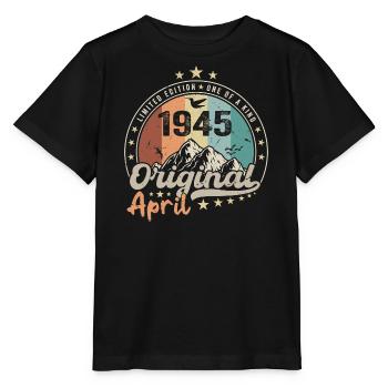 1945 Avril 1945 Anniversaire Avril 1945 Avril - T-shirt bio MINI CREATOR Stanley/Stella Enfant - noir - Devant - Mikhail (115cm)