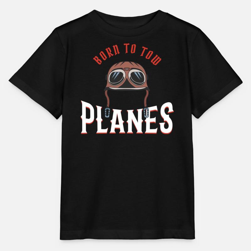 Né pour remorquer des avions | Pilote de refoulement | Tracteur - T-shirt bio MINI CREATOR Stanley/Stella Enfant - noir