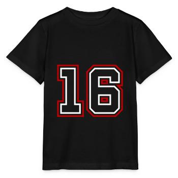 16 Numéro de numéro - T-shirt bio MINI CREATOR Stanley/Stella Enfant - noir - Devant - Mikhail (115cm)