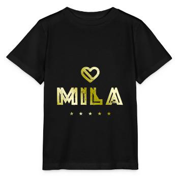 Cœur de Mila - T-shirt bio MINI CREATOR Stanley/Stella Enfant - noir - Devant - Mikhail (115cm)