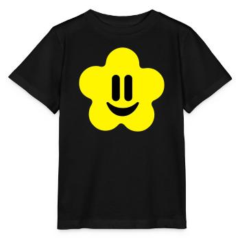 flower power smiley - T-shirt bio MINI CREATOR Stanley/Stella Enfant - noir - Devant - Mikhail (115cm)