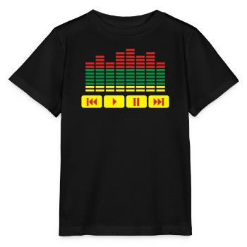 Equalizer DJ music player - T-shirt bio MINI CREATOR Stanley/Stella Enfant - noir - Devant - Mikhail (115cm)
