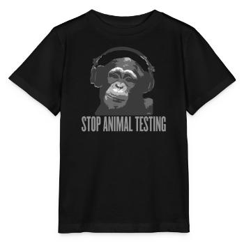 STOP ANIMAL TESTING by wam - Stanley/Stella MINI CREATOR Kids’ T-Shirt - black - Front - Mikhail (115cm)