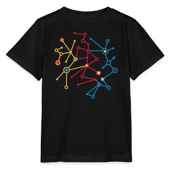Molekül Muster - Stanley/Stella Kinder T-Shirt MINI CREATOR  - Schwarz - Vorne - Mikhail (115cm)