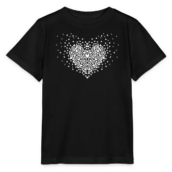 Herz Explosion weiß - Stanley/Stella Kinder T-Shirt MINI CREATOR  - Schwarz - Vorne - Mikhail (115cm)