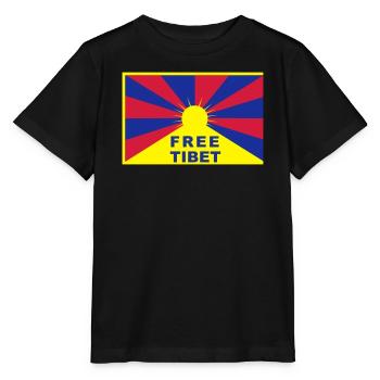 Free Tibet - Stanley/Stella MINI CREATOR Kids’ T-Shirt - black - Front - Mikhail (115cm)