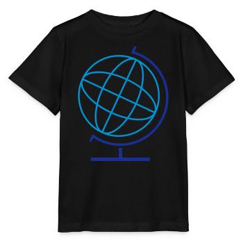 Geometrischer Globus Linienkunst - Stanley/Stella Kinder T-Shirt MINI CREATOR  - Schwarz - Vorne - Mikhail (115cm)