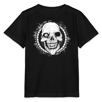 Halloween Fratze, Halloween Totenkopf, Grusel - Stanley/Stella Kinder T-Shirt MINI CREATOR  - Schwarz - Vorne - Mikhail (115cm)