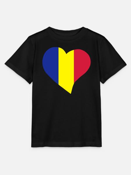 Rumänischer Herz - Stanley/Stella Kinder T-Shirt MINI CREATOR - Schwarz