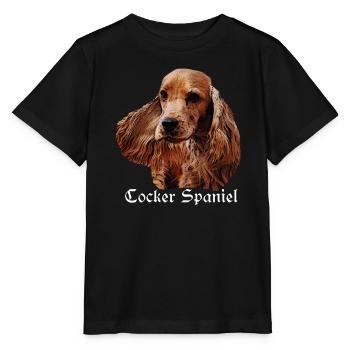 Cocker Épagneul, tête de chien, chien de race, - T-shirt bio MINI CREATOR Stanley/Stella Enfant - noir - Devant - Mikhail (115cm)