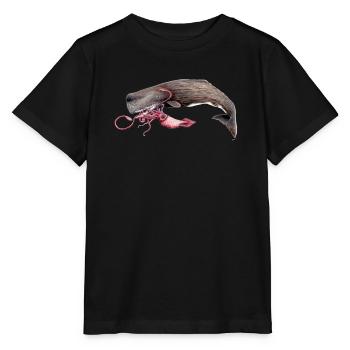 Mit Tintenfisch Pottwal - Pottwal - Cachalot - Stanley/Stella Kinder T-Shirt MINI CREATOR  - Schwarz - Vorne - Mikhail (115cm)