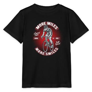 Mehr Kilometer mit dem Fahrrad, mehr Lächeln - Stanley/Stella Kinder T-Shirt MINI CREATOR  - Schwarz - Vorne - Mikhail (115cm)