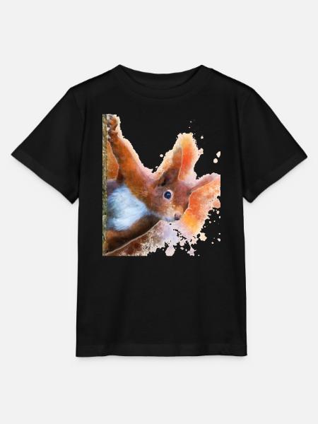 Eichhörnchen Aquarelldesign - Stanley/Stella Kinder T-Shirt MINI CREATOR  - Schwarz