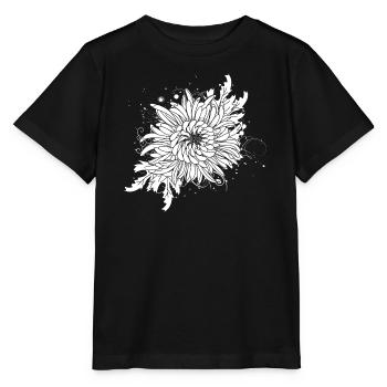 weiße Chrysantheme - Stanley/Stella Kinder T-Shirt MINI CREATOR  - Schwarz - Vorne - Mikhail (115cm)