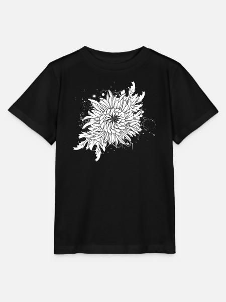 weiße Chrysantheme - Stanley/Stella Kinder T-Shirt MINI CREATOR - Schwarz