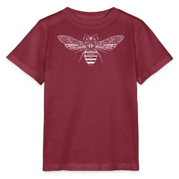 kunstvoll gestaltete weiße Biene - Stanley/Stella Kinder T-Shirt MINI CREATOR  - Burgunderrot - Vorne - Kain (125cm)