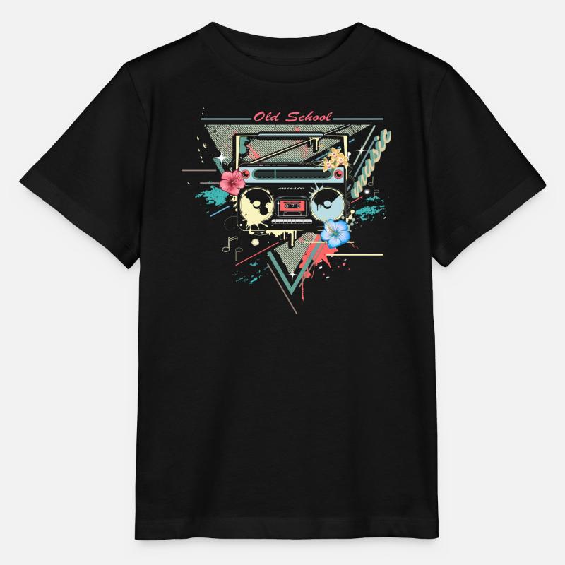 Ghetto Blaster Cassette Player Retro Graffiti - Maglietta per bambini MINI CREATOR di Stanley/Stella - nero
