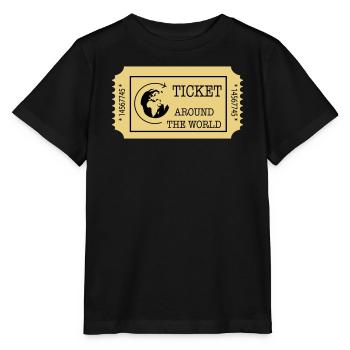 Around the World Ticket - Stanley/Stella MINI CREATOR Kids’ T-Shirt - black - Front - Mikhail (115cm)