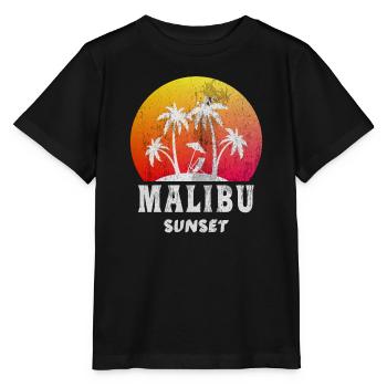 Malibu Sunset / Californie / Rétro / cadeau - T-shirt bio MINI CREATOR Stanley/Stella Enfant - noir - Devant - Mikhail (115cm)