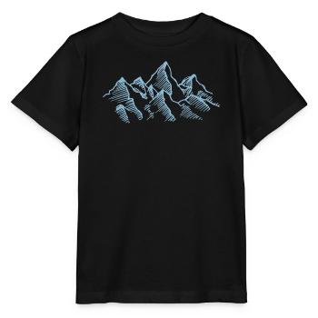 Berge Gipfel Zeichnung - Stanley/Stella Kinder T-Shirt MINI CREATOR  - Schwarz - Vorne - Mikhail (115cm)