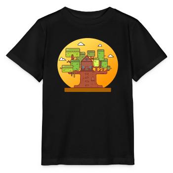 Treehouse Adventure - Stanley/Stella MINI CREATOR Kids’ T-Shirt - black - Front - Mikhail (115cm)