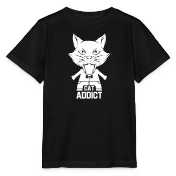 Chat chaton miaou chat domestique oeil de chat - T-shirt bio MINI CREATOR Stanley/Stella Enfant - noir - Devant - Mikhail (115cm)
