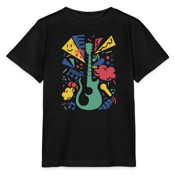 Symphonie de guitare colorée - T-shirt bio MINI CREATOR Stanley/Stella Enfant - noir - Devant - Mikhail (115cm)