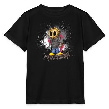 Totenknopf can assassin - T-shirt bio MINI CREATOR Stanley/Stella Enfant - noir - Devant - Mikhail (115cm)