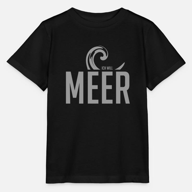 Motif de vague avec message de la mer - T-shirt bio MINI CREATOR Stanley/Stella Enfant - noir