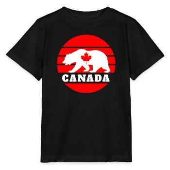 Canada ours avec feuille d’érable / cadeau Amérique du Nord - T-shirt bio MINI CREATOR Stanley/Stella Enfant - noir - Devant - Mikhail (115cm)