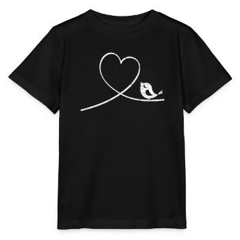 Oiseau perroquet perroquet coeur - T-shirt bio MINI CREATOR Stanley/Stella Enfant - noir - Devant - Mikhail (115cm)