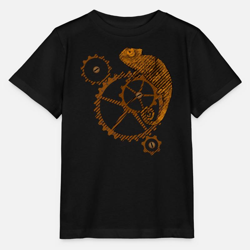 Steampunk Chamäleon - Stanley/Stella Kinder T-Shirt MINI CREATOR - Schwarz
