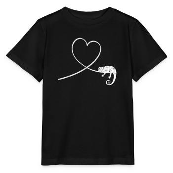 Chameleon Reptile Terrarium Pet Gift - Stanley/Stella MINI CREATOR Kids’ T-Shirt - black - Front - Mikhail (115cm)