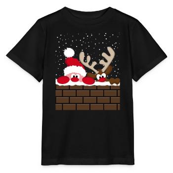 Santa & Rudolph - Stanley/Stella MINI CREATOR Kids’ T-Shirt - black - Front - Mikhail (115cm)