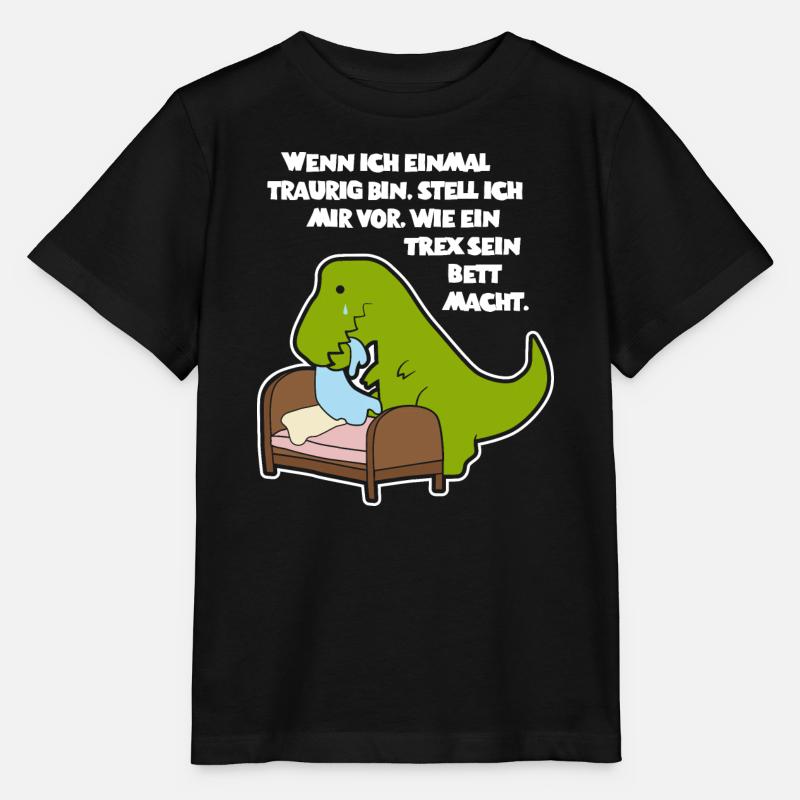 T-Rex beim Bett machen - Design - Stanley/Stella Kinder T-Shirt MINI CREATOR  - Schwarz