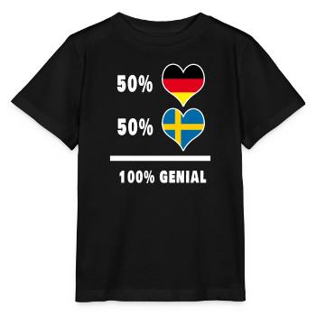 Allemagne et Suède Génial / cadeau drapeau - T-shirt bio MINI CREATOR Stanley/Stella Enfant - noir - Devant - Mikhail (115cm)