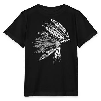 Headdress of a chief - Stanley/Stella MINI CREATOR Kids’ T-Shirt - black - Front - Mikhail (115cm)