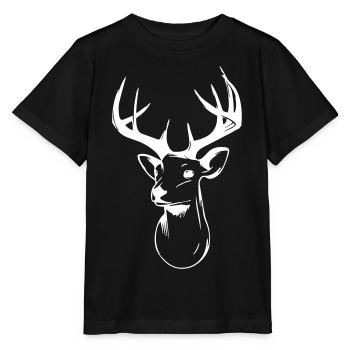 Hirschkopf - Stanley/Stella Kinder T-Shirt MINI CREATOR  - Schwarz - Vorne - Mikhail (115cm)