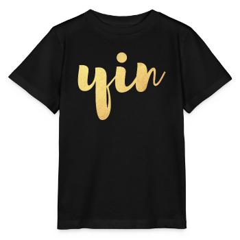 Yin (Yin et Yang) Gold Yoga Look partenaire - T-shirt bio MINI CREATOR Stanley/Stella Enfant - noir - Devant - Mikhail (115cm)