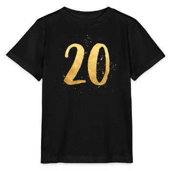 20 gold round birthday twenty gift number - Stanley/Stella MINI CREATOR Kids’ T-Shirt - black - Front - Mikhail (115cm)