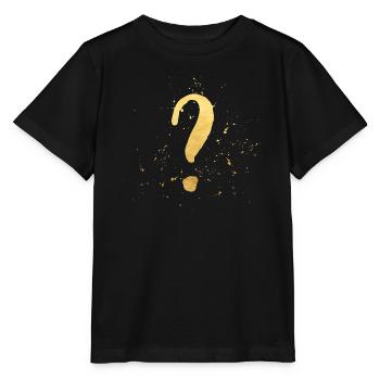 Point d'interrogation symbole de décoration en or et cadeau - T-shirt bio MINI CREATOR Stanley/Stella Enfant - noir - Devant - Mikhail (115cm)
