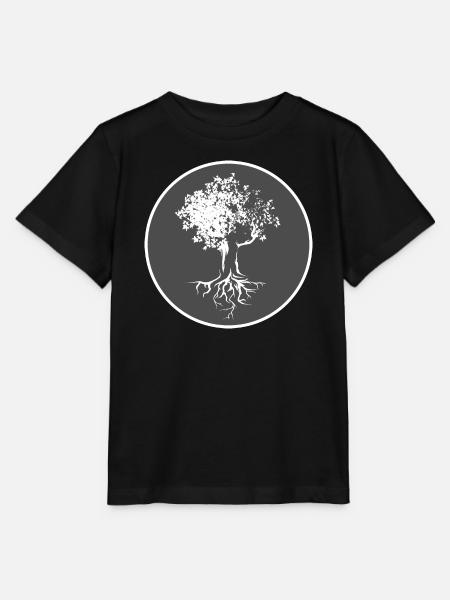 Baum Logo Wald Natur Illustration Wappen Natur - Stanley/Stella Kinder T-Shirt MINI CREATOR  - Schwarz
