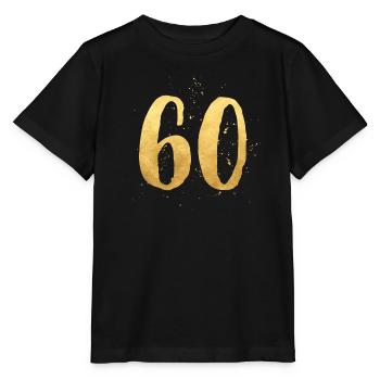 60 gold round birthday sixty gift number - Stanley/Stella MINI CREATOR Kids’ T-Shirt - black - Front - Mikhail (115cm)
