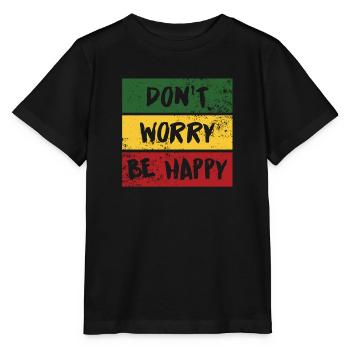 Rastafari Farbenblock Glücksprint - Stanley/Stella Kinder T-Shirt MINI CREATOR  - Schwarz - Vorne - Mikhail (115cm)