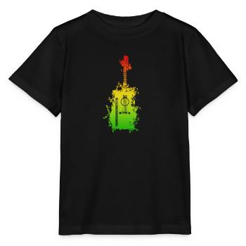Guitare Rainbow Splatter - T-shirt bio MINI CREATOR Stanley/Stella Enfant - noir - Devant - Mikhail (115cm)