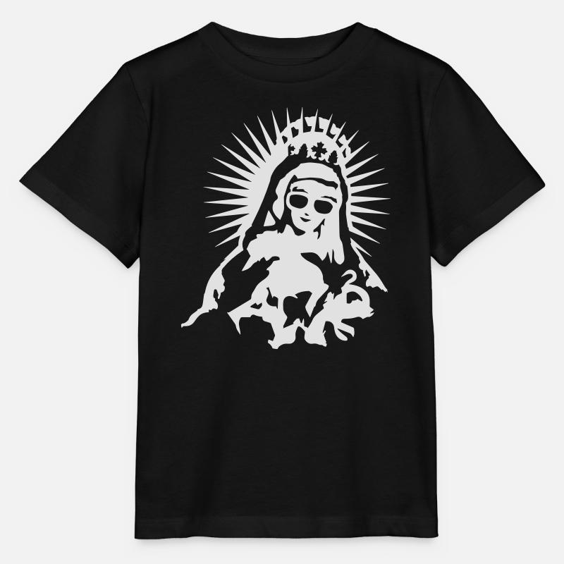Vierge Marie avec une paire de lunettes de soleil - T-shirt bio MINI CREATOR Stanley/Stella Enfant - noir