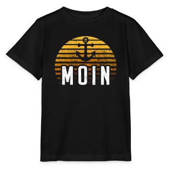 Moin Hamburg Anker Hamburger Hafen Fan Stadt HH - Stanley/Stella Kinder T-Shirt MINI CREATOR  - Schwarz - Vorne - Mikhail (115cm)